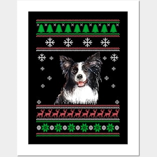 Cute Border Collie Dog Lover Ugly Christmas Sweater For Women And Men Funny Gifts Posters and Art